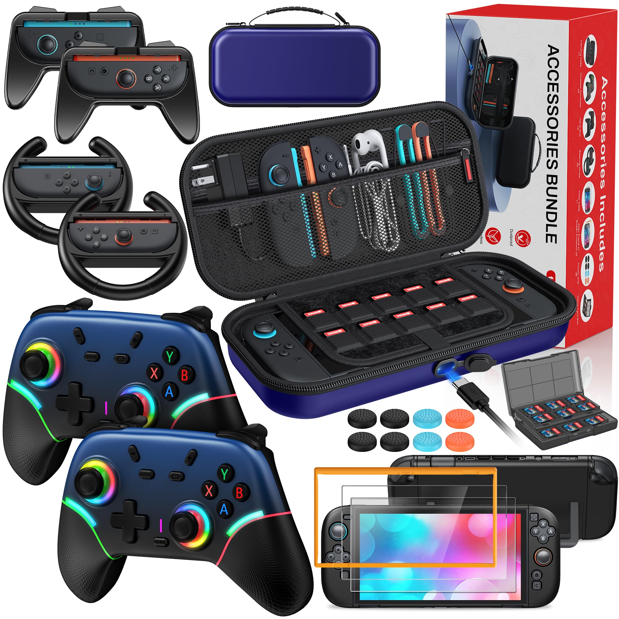 Auarte [Charge Inside Switch 2 Carrying Case for Nintendo Switch 2 Console 2025 / Switch Original/Switch OLED, Slim Travel Carry Case for Switch 2 Accessories with 10 Game Card Storage