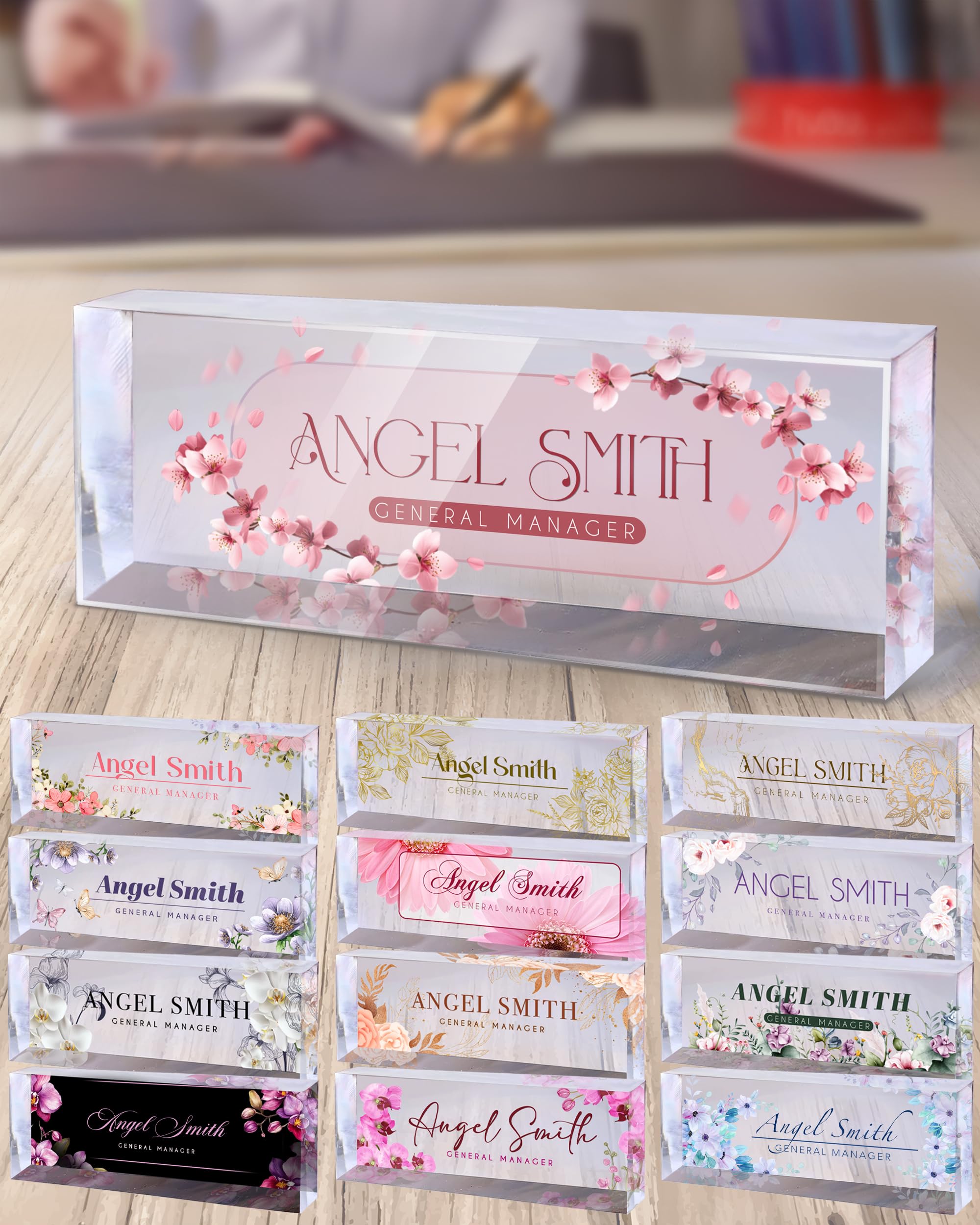 Personalized Office Desk Name Plate, Custom Acrylic Name Plate for Women, Boss Employee Appreciation Gifts, Women Office Gifts for Coworkers, Boss,