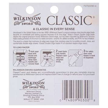 Wilkinson Sword Double Edge Mens Razor Blades Refills, 5ct