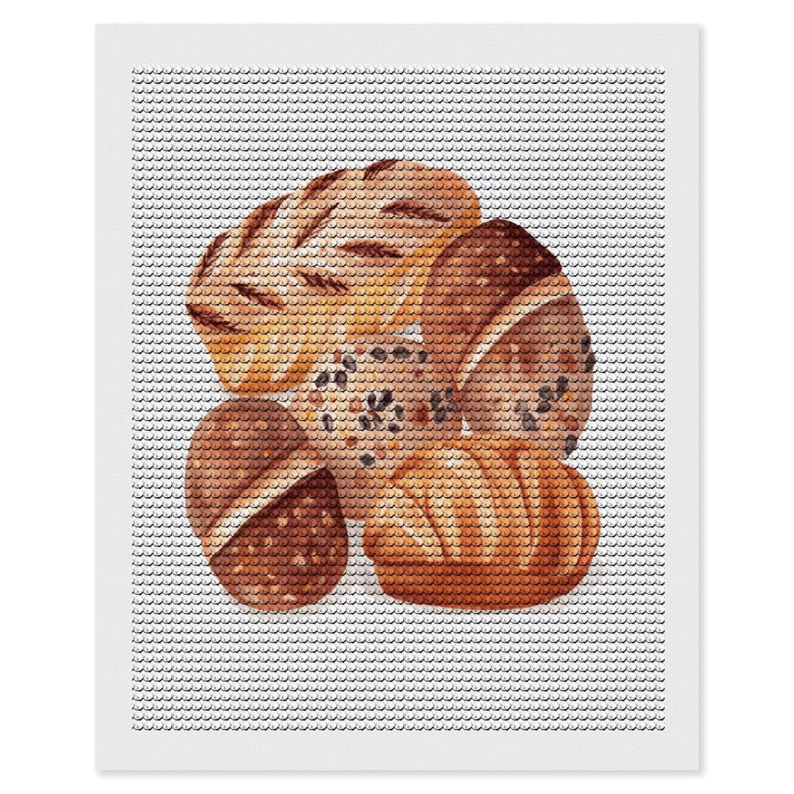 VstaDank Painted Bread Diamond Painting Kits Exquisite DIY Full Round Drill Diamond Dots Painting for Adults Beginner Diamond Photo Paint with Diamond Picture Art Wall Decor 16"x20"