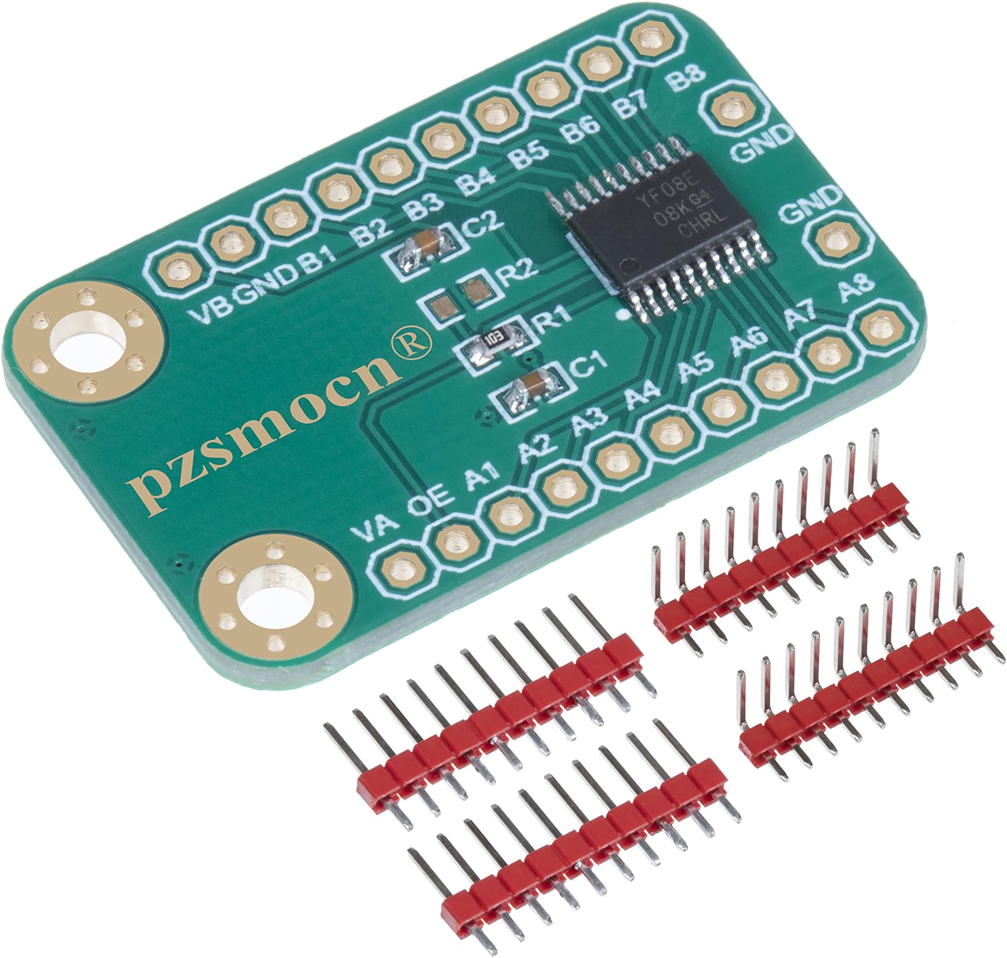 8-Bit Level Shift Board Compatible with Arduino and Raspberry Pi. 1.2V/1.8V/2.5V/3.3V/5V Bidirectional Conversion, Push-Pull 60Mbps Open-Drain 1Mbps(MAX), for I2C, UART, SPI, OneWire, etc.
