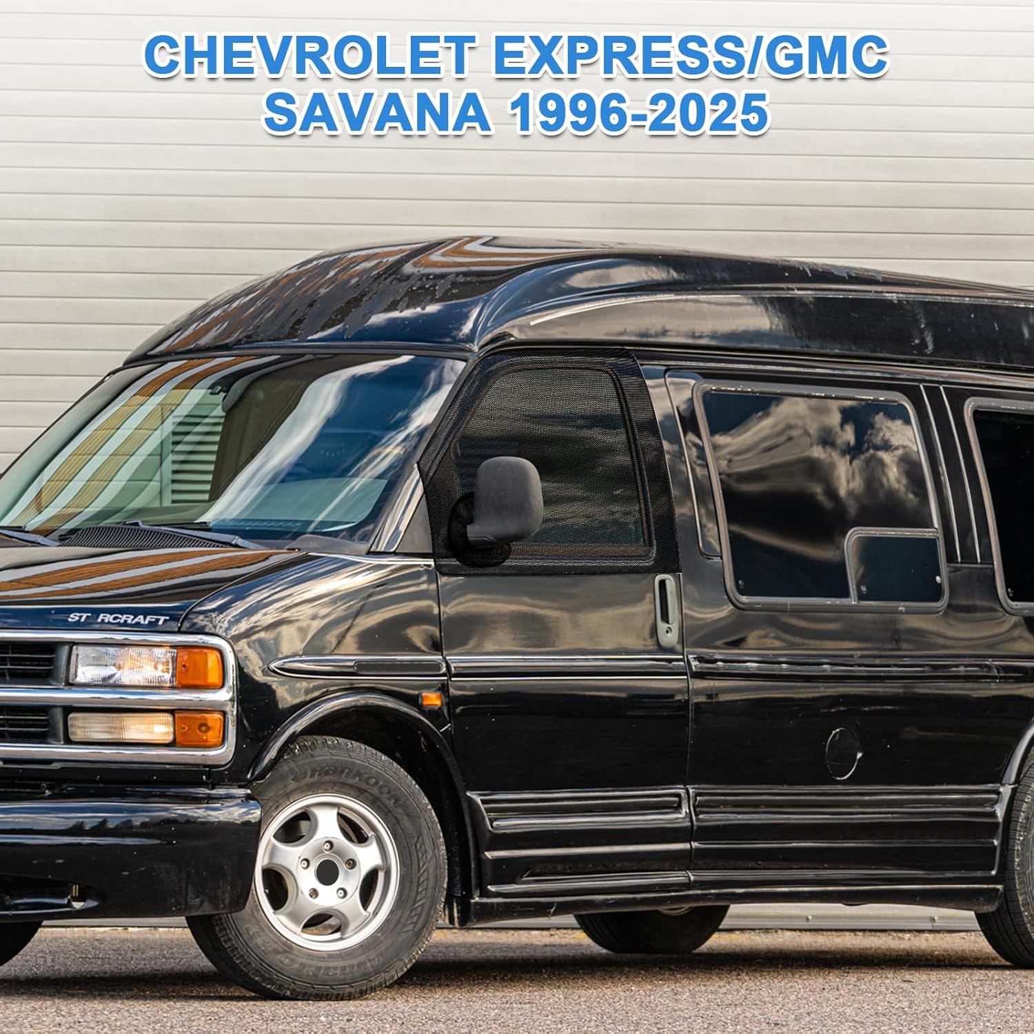 Magnetic Bug Screen for Front Doors, Pair Window Bug Screen Compatible with Chevrolet Express/GMC Savana 1996-2026