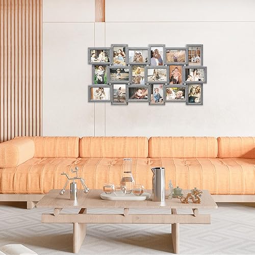 Miniatura 3 de HELLO LAURA - Marco de fotos de 4 x 6 pulgadas con collage y 18 espacios para pared - Gran marco de fotos con collage para decoración de pared en