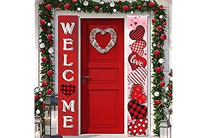Valentine Hanging Door Banner Decoration, Romantic Welcome Sign For Home, Wall, Porch,...