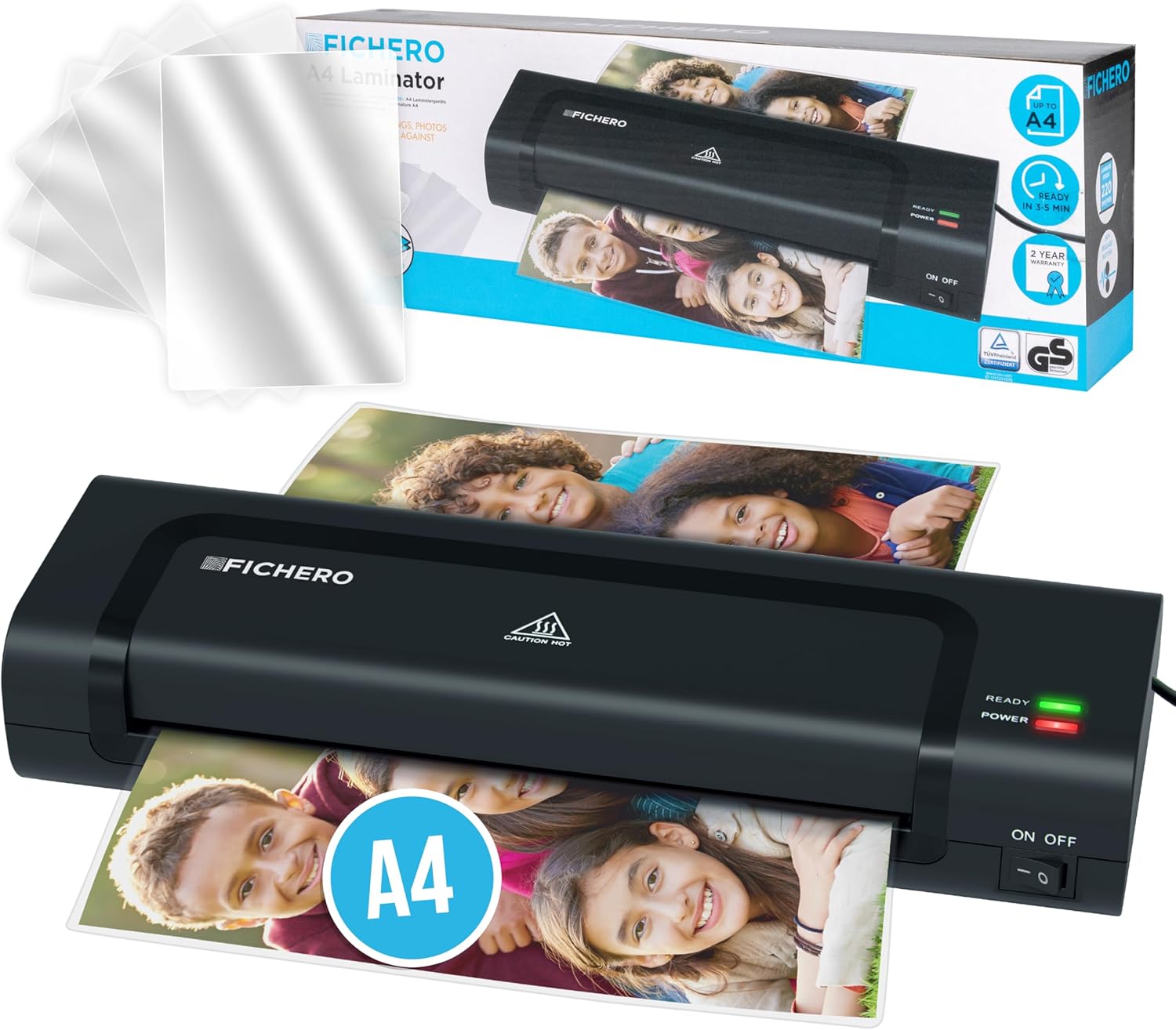 Fichero A4 Laminator and included pouches