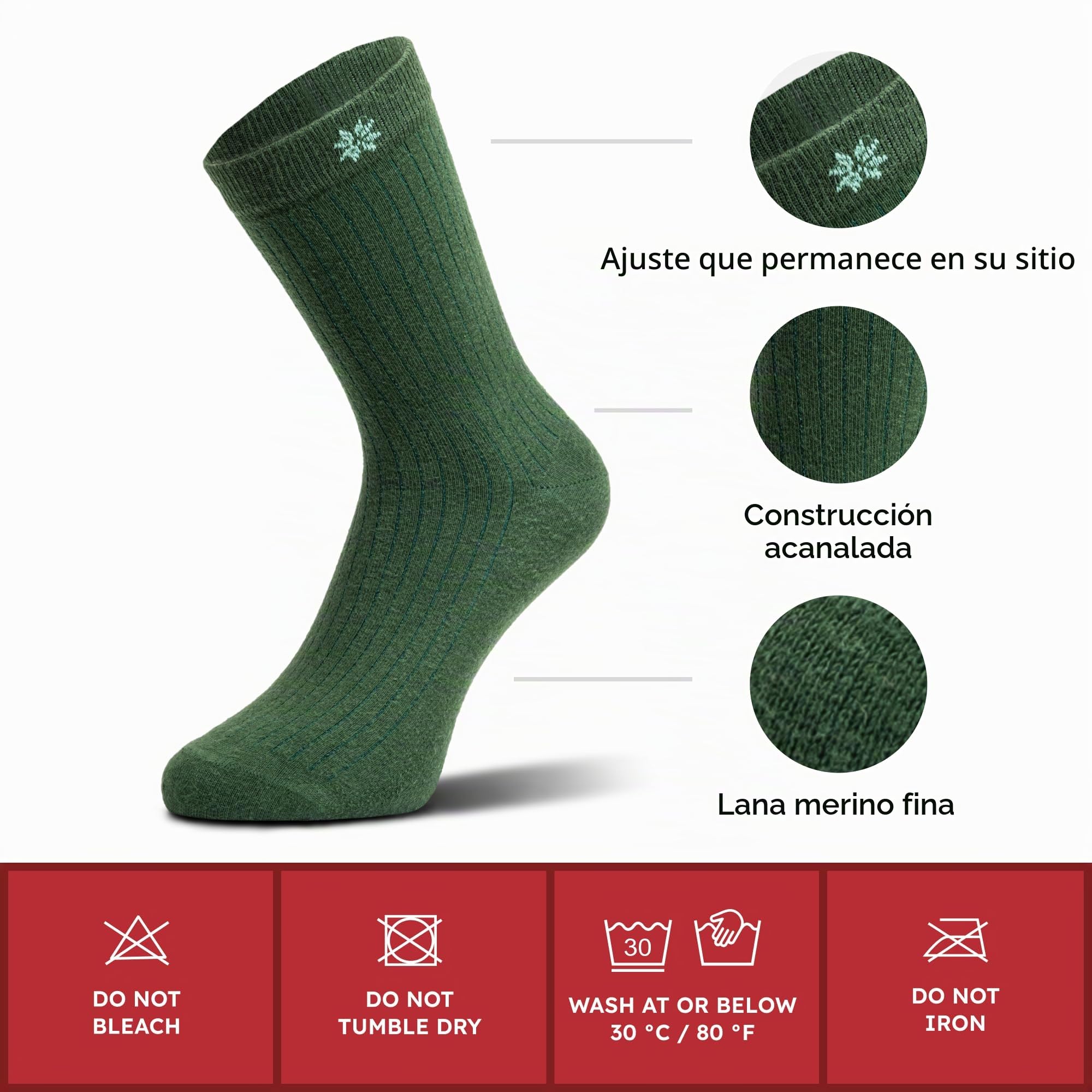 NORDIC Socks Calcetines para Vestir Lana Merino 5 pares | Ajuste Seguro, Antiampollas, Lana Merino Fina