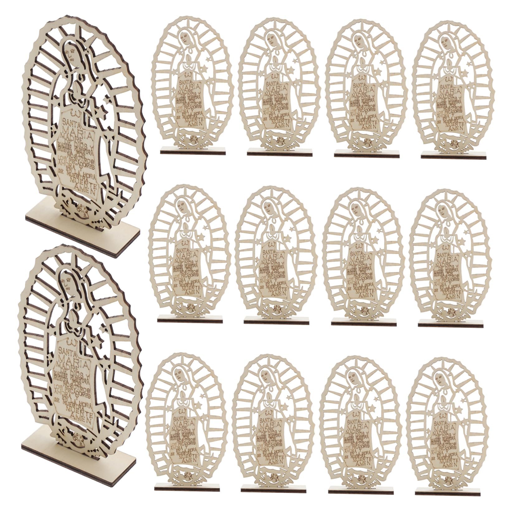 16stücke Teiliges Holz-mittelstück Für Tauf-dekorationen Elegante Tischdeko Für Religiöse Feiern Hochzeiten Und Taufen Kunstvolles Design Mit Religiösem Symbolismus