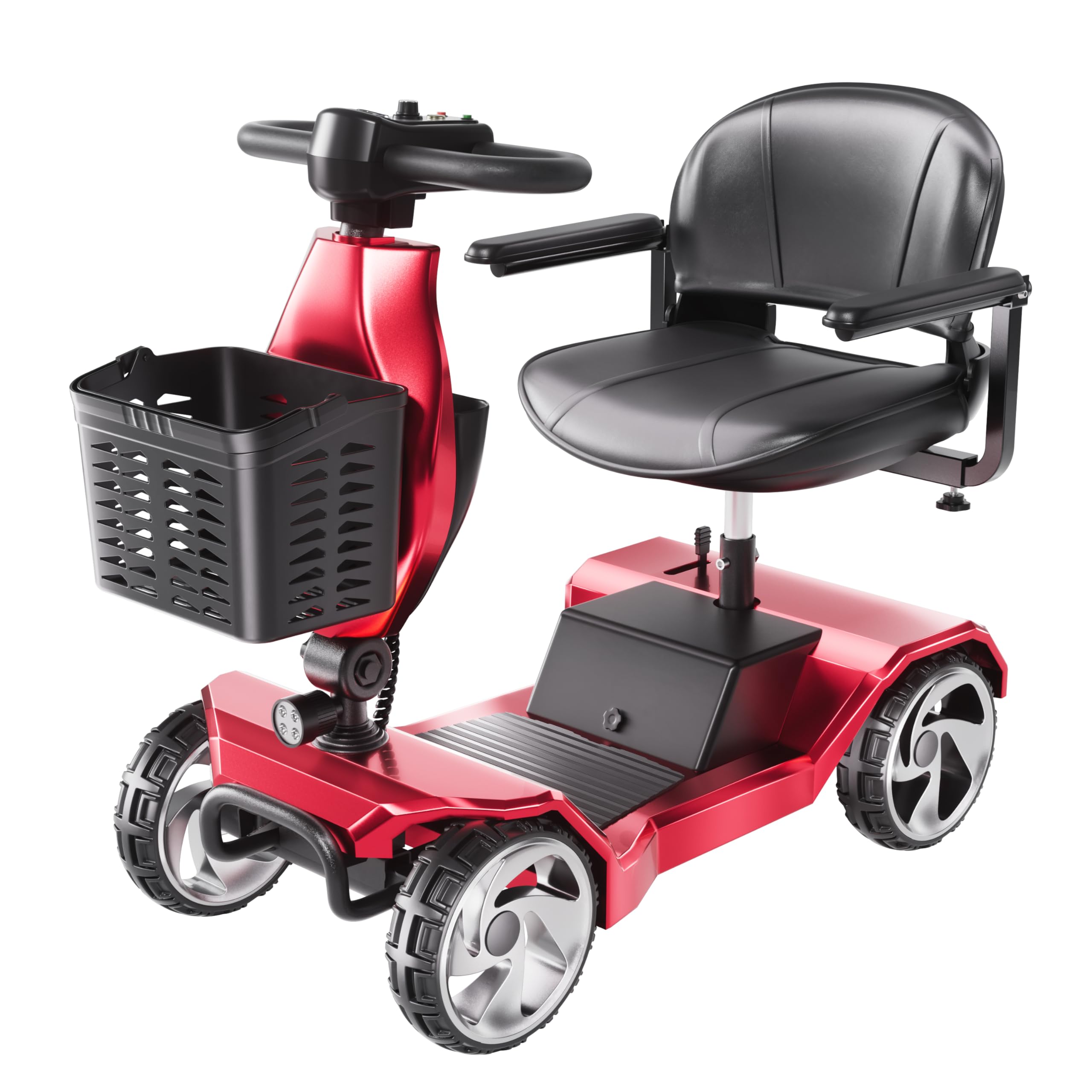 Scooter Eléctrico 4 Ruedas para Adultos Mayores y Discapacitados, Scooter Movilidad Reducida de Autonomía 25KM, Asiento Ergonómico, Cesta Delantera y Luz LED (Mobility Scooters)