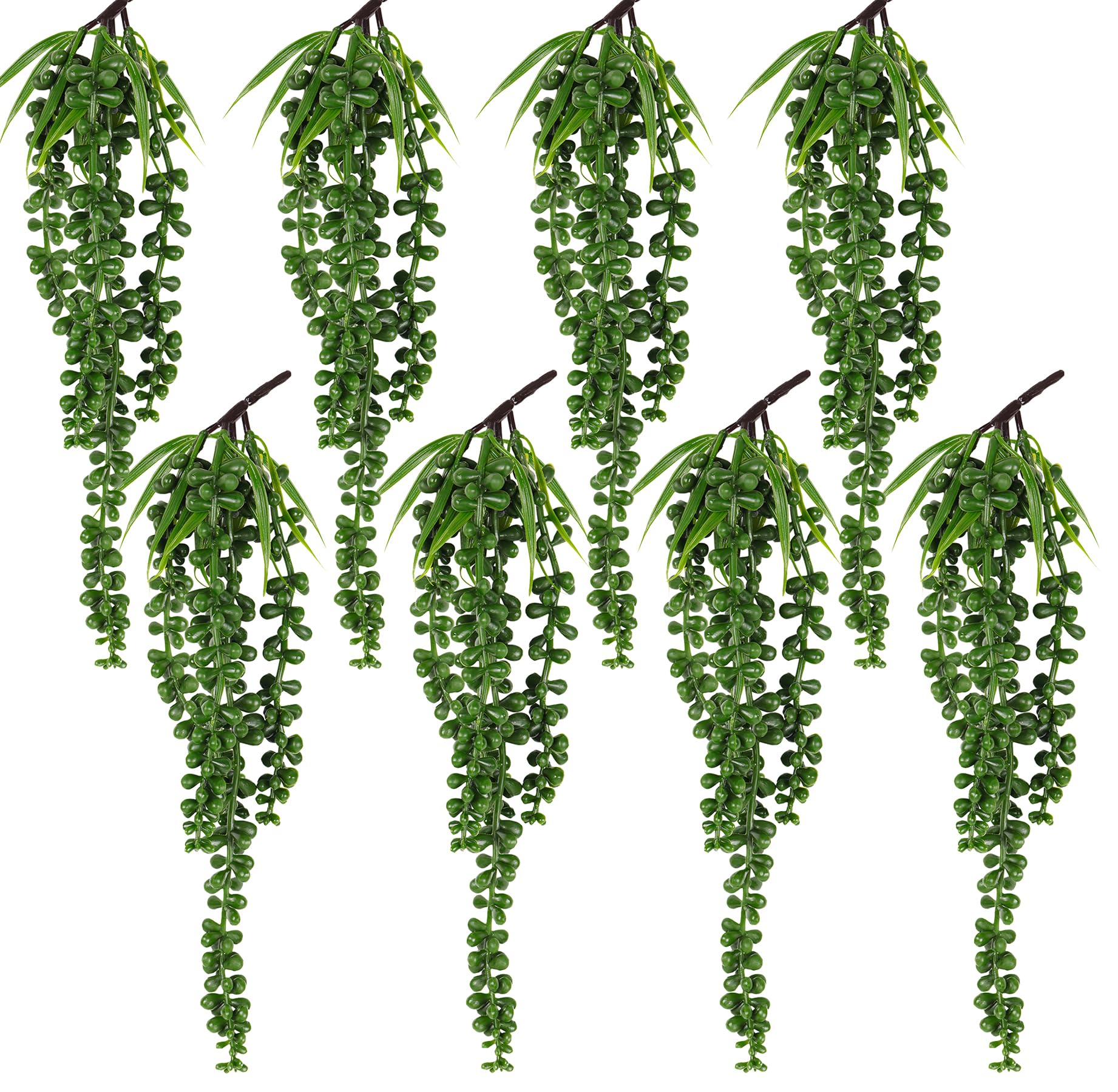 RECUTMS 8Pcs Artificial Succulent Plants Hanging String of Pearls