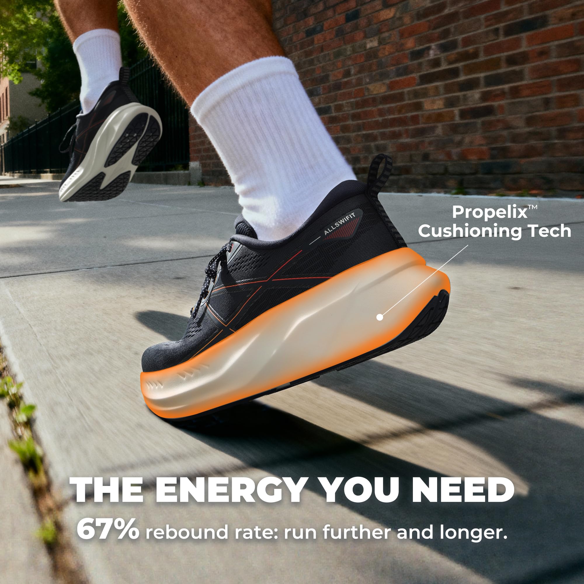 ALLSWIFIT Męskie buty do biegania szosowego poduszka buty tenisowe antypoślizgowe wygodne lekkie siłownia trening atletyczny wsparcie łuku trampki do chodzenia, NIEBIESKI, 40 EU