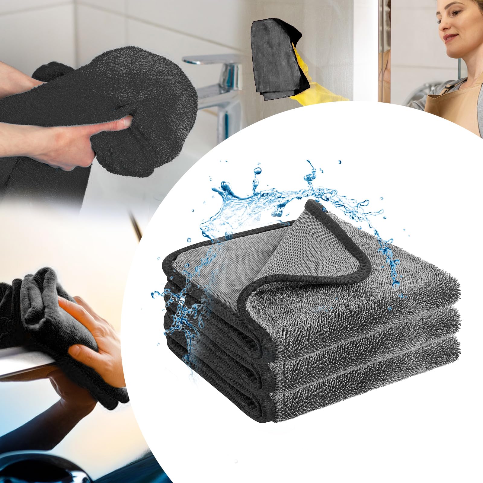 Shiny Wipes Shower Cleaning Cloths Shiny Drying Towel Super Absorbent Microfiber Bath Towels Fast Drying Shower Towels Microfiber
