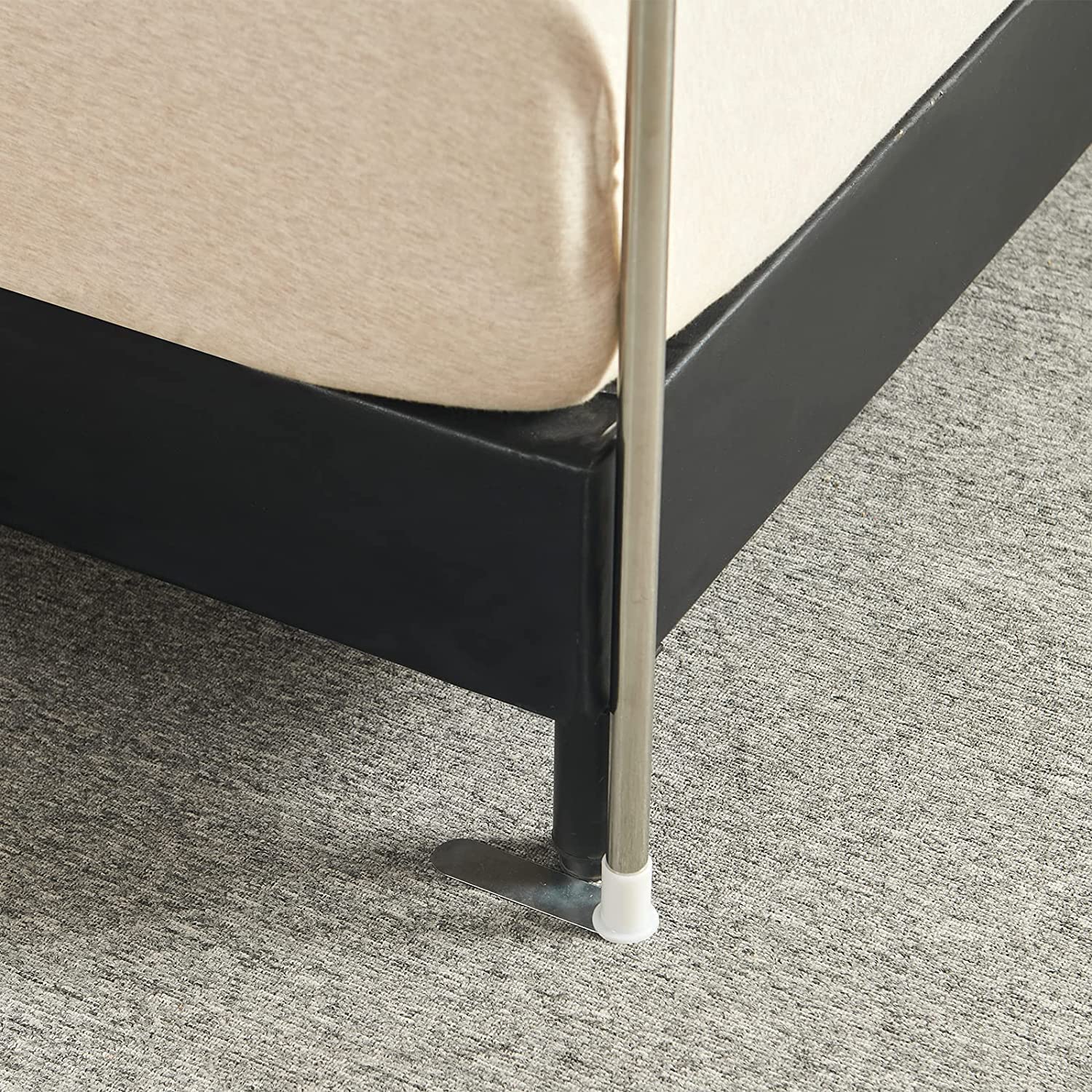 Cadre de lit à baldaquin en acier inoxydable pour lit double/complet/queen/king size – Moustiquaire incluse, cadre à quatre affiches avec support de lit
