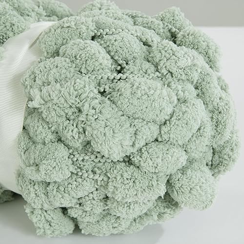 Miniatura 8 de HOMBYS Pomp-A-Doodle - Ovillo de hilo voluminoso para tejer, hilo de felpilla gruesa para ganchillo y pompones, paquete de 8 unidades, color verde