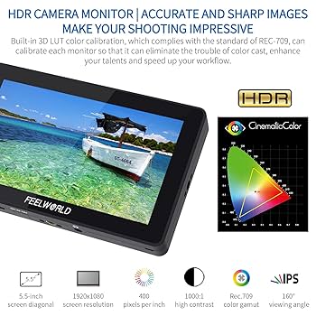 Amazon | FEELWORLD F6 PLUS （F750バッテリーと収納袋付き