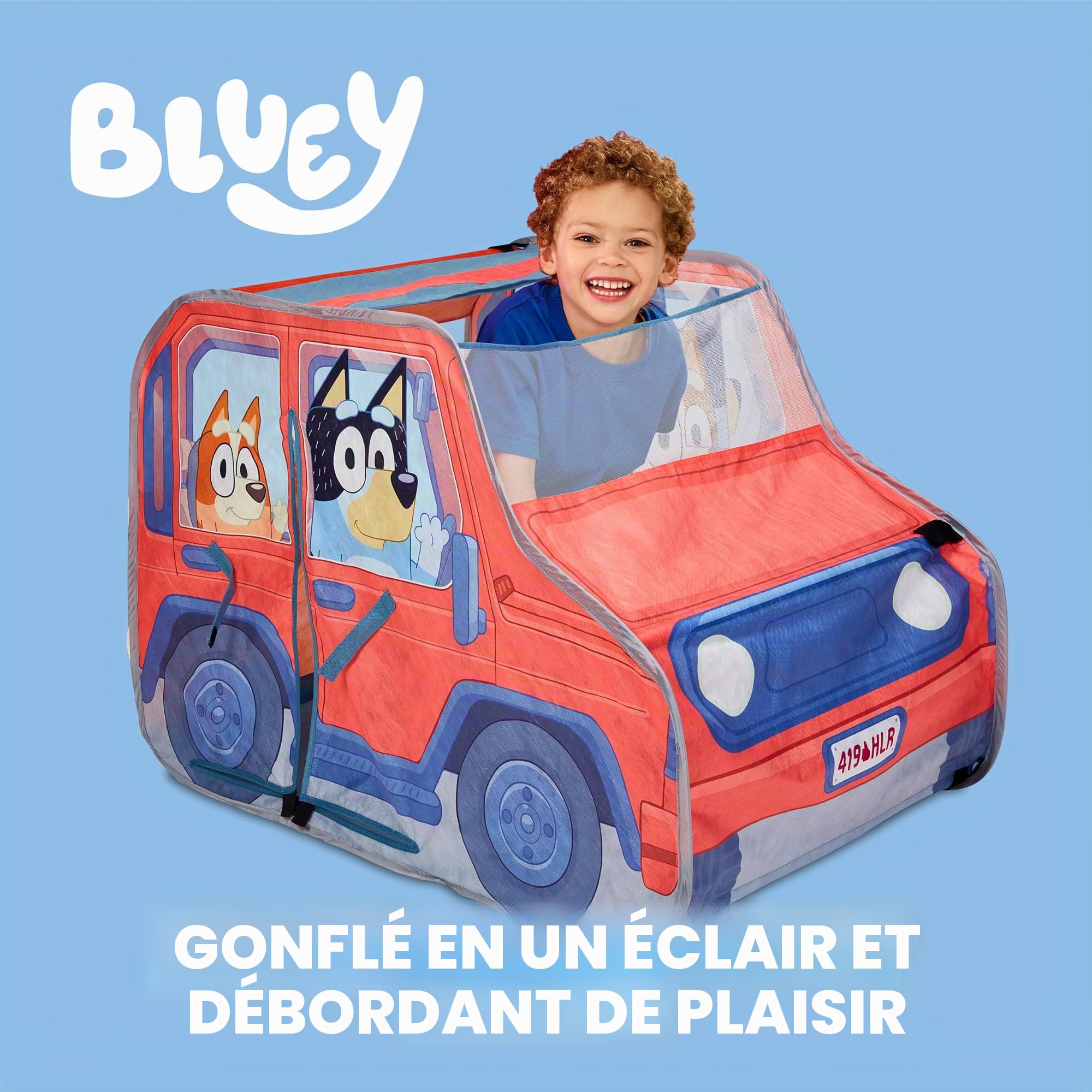 Tente de Jeu Pop-up Bluey - Le 4x4 de la Famille Heeler - Tente de Jeu Pop-up pour Enfants