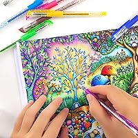 Vista 5 de Bolígrafos de gel con purpurina de 12 colores, marcadores artísticos de punta fina, para dibujo de adultos, escritura, colorear, diario