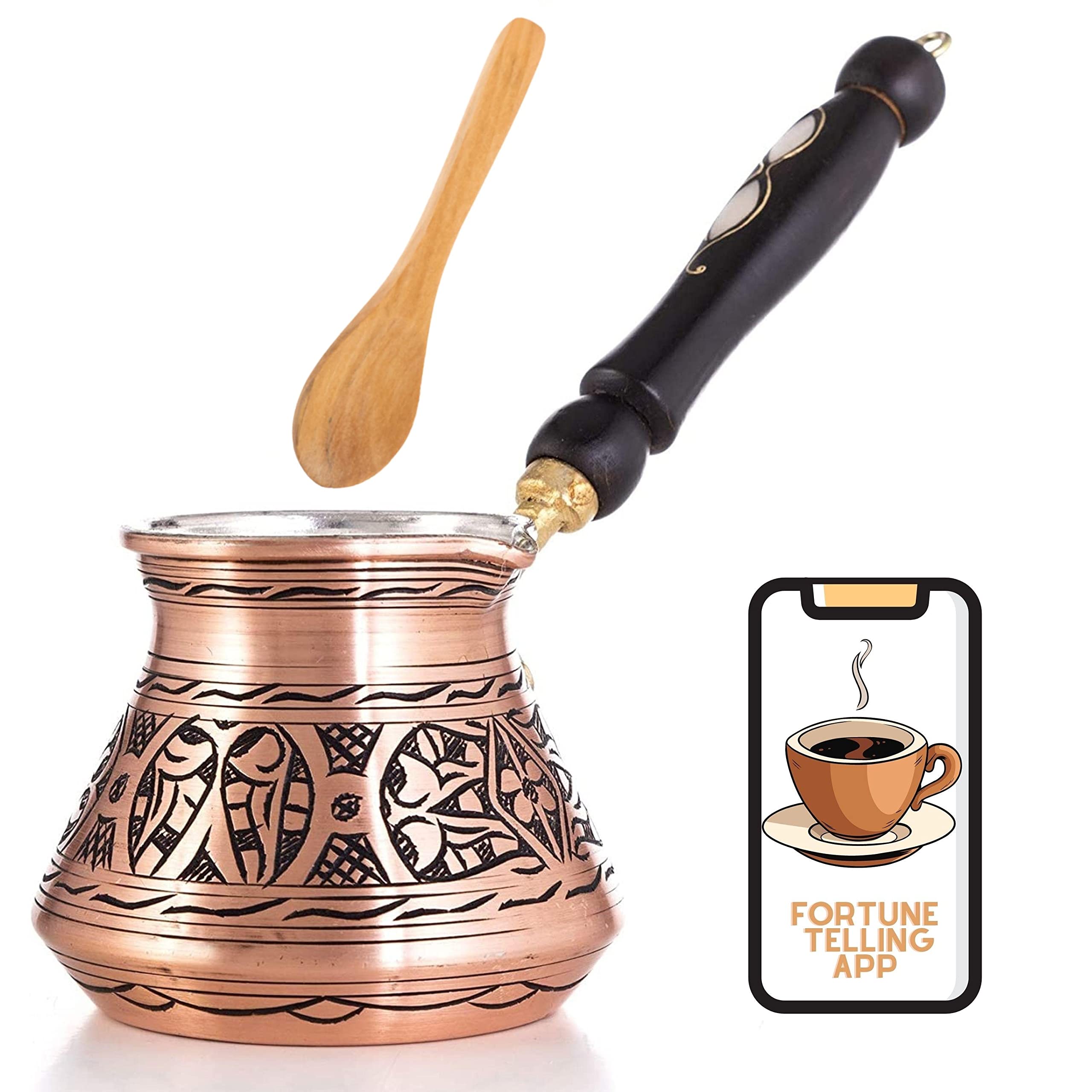 Buy Erbulus 18 Oz Copper Large Turkish Greek Arabic Coffee Pot with