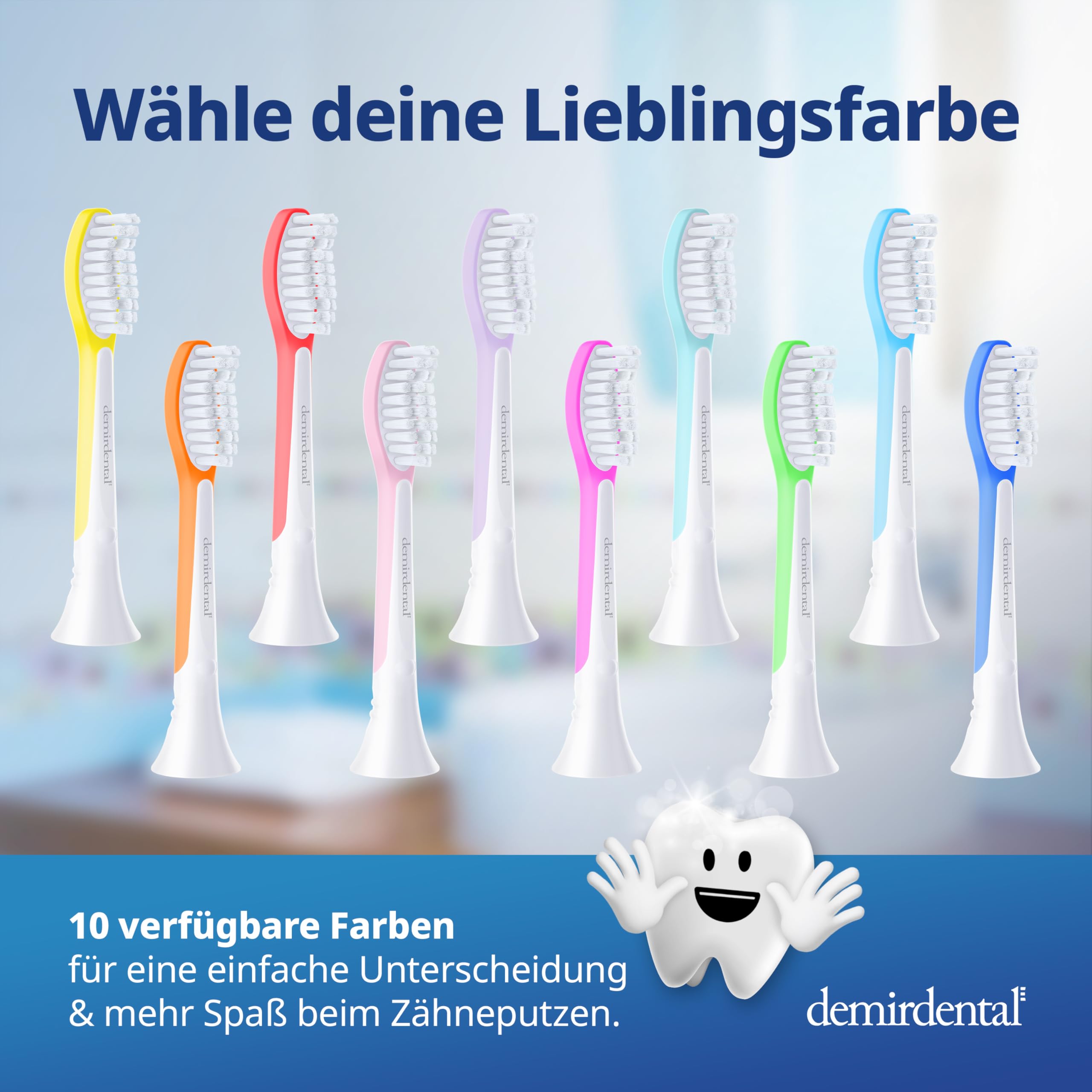 demirdental Wymienne szczoteczki dla dzieci, pasują do Philips Sonicare Kids, szczoteczki do zębów dla dzieci, szczoteczki do zębów dla dzieci od 7 lat, odpowiada HX6048, zielone, zestaw 8 sztuk