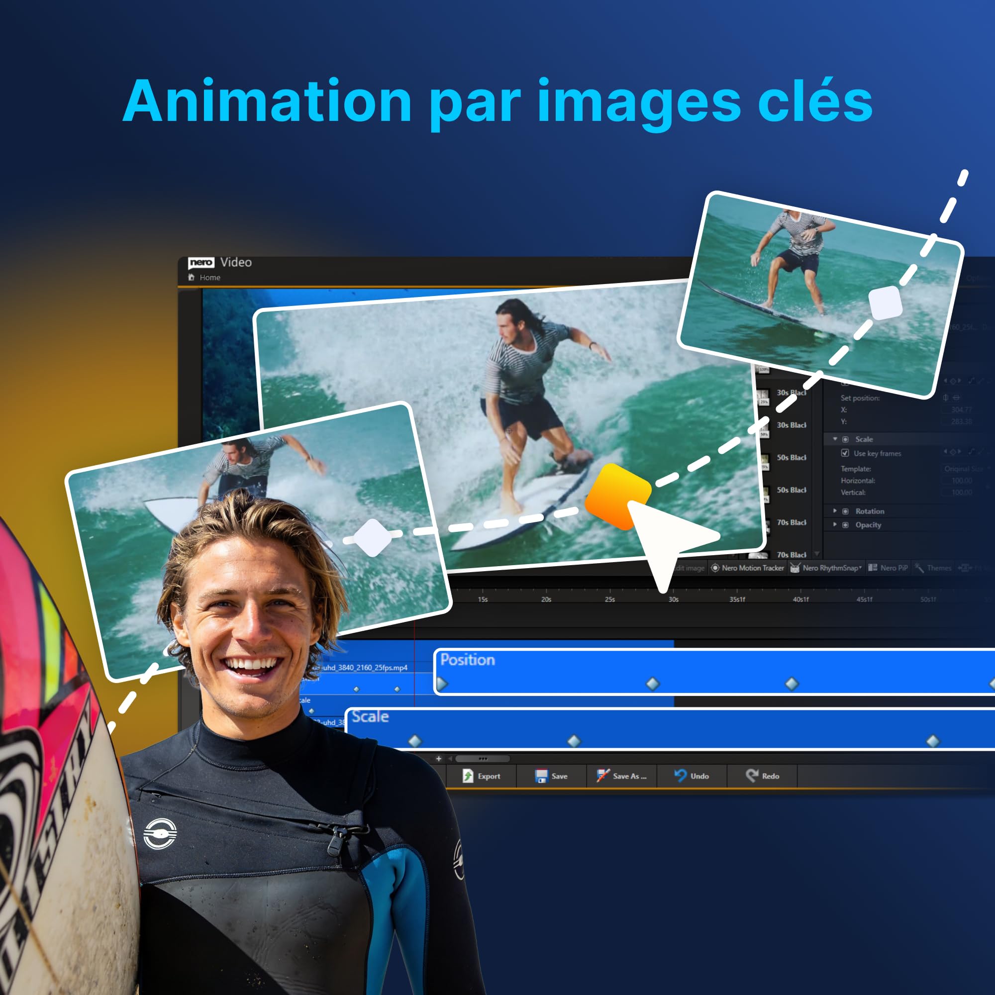 Nero Video 2026 | Logiciel de montage vidéo | Éditeur vidéo 4K et 8K avec plus de 1000 effets, suivi de mouvement, montage multipiste, création DVD et Blu-ray | Licence à vie | Windows 11/10/8/7