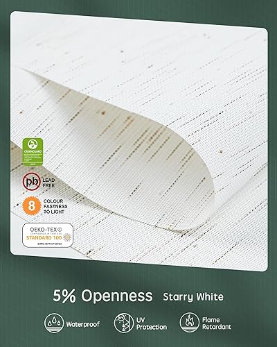 Vista 99 de Yoolax Persiana solar motorizada con control Romote para filtrar la luz, persianas enrollables con visión transparente (gris)