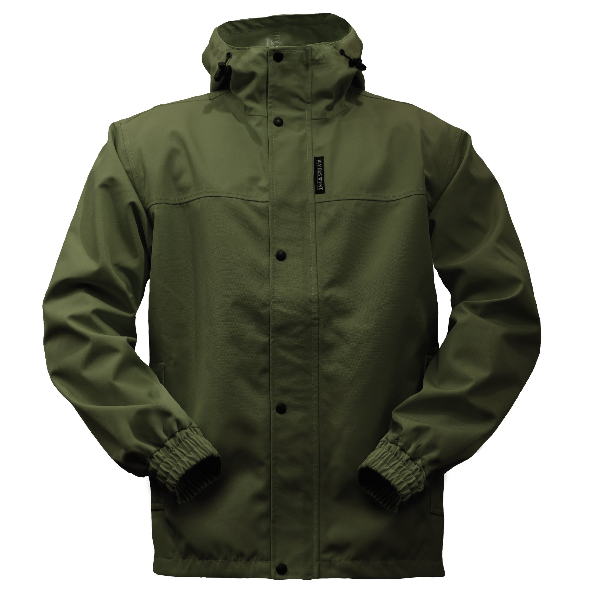 Rivers WestMen's 40/40 Waterproof Lightweight Ultra Packable Rain Jacket with Fixed Adjustable Hood