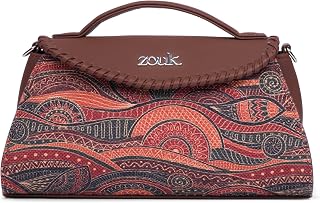 ZOUK Saisha Sling Bag for Women – Vegan Leather with Whip-Stitch Detailing & Detachable Silver | Water-Resistant Stylish P... Price In India