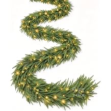 2PCS 9FT 18FT Total Prelit Lush Norfolk Pine Christmas Garland Xmas Decor