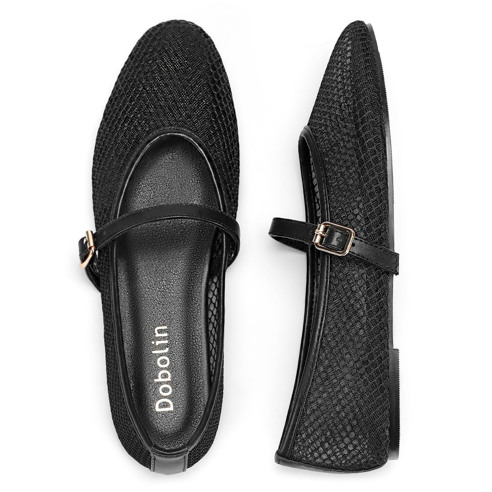 Ballerine in rete per le donne punta rotonda Mary Jane scarpe sexy a rete alla moda eleganti ballerine 2025