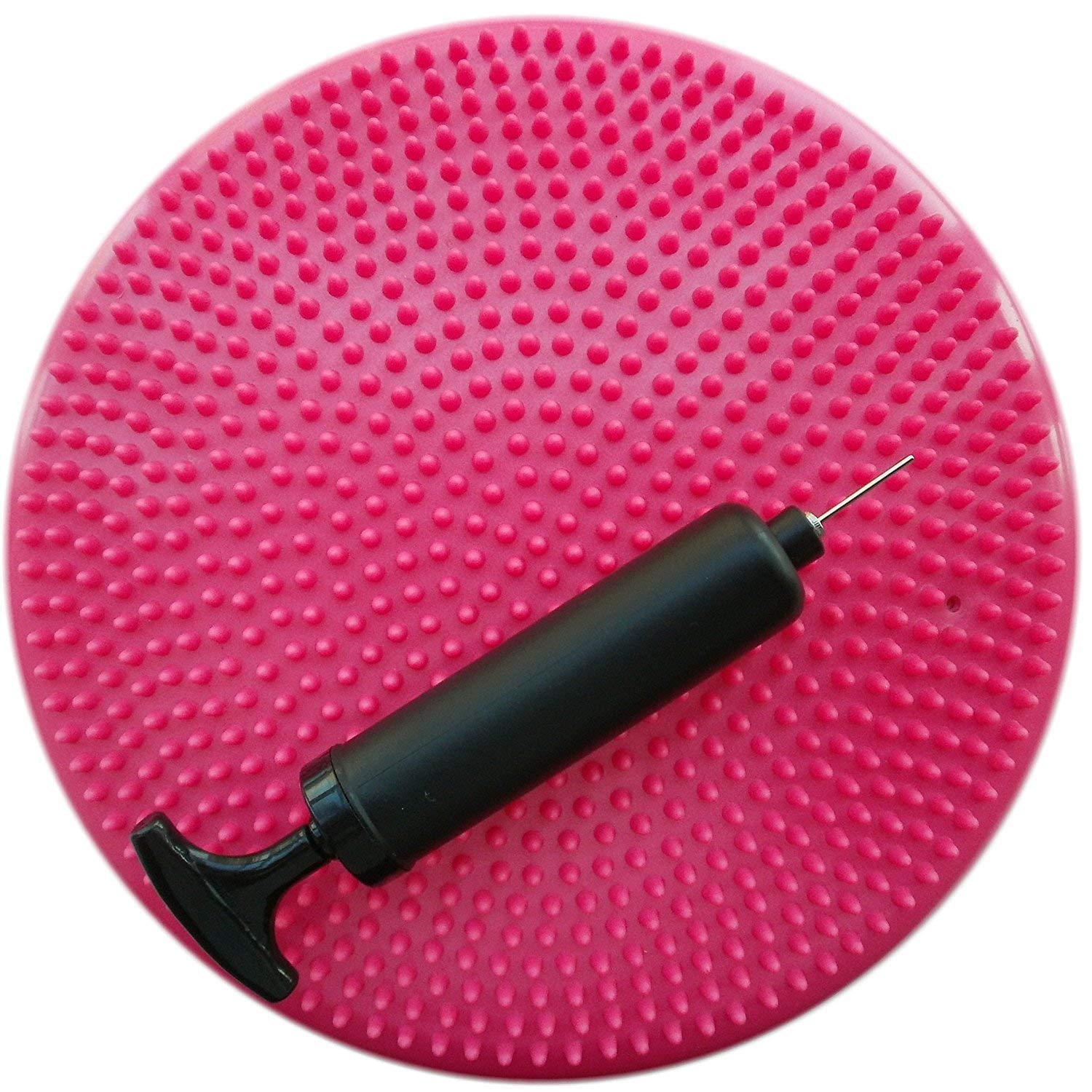 Fitguru Inflated Stability Wobble Cushion Pad, Yoga Pad with Pump, Extra Thick Core Balance Disc, Kids Wiggle Seat, Sensory Cushion for Elementary School Chair (Office & Home & Classroom) (Pink, 33 CM) (B07HMX5GTS) Amazon Price History, Amazon Price Tracker