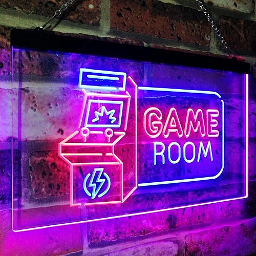 Miniatura 2 de Cartel de neón st6-j2850 para sala de juegos, de TV, bar o club, con doble color LED Neon