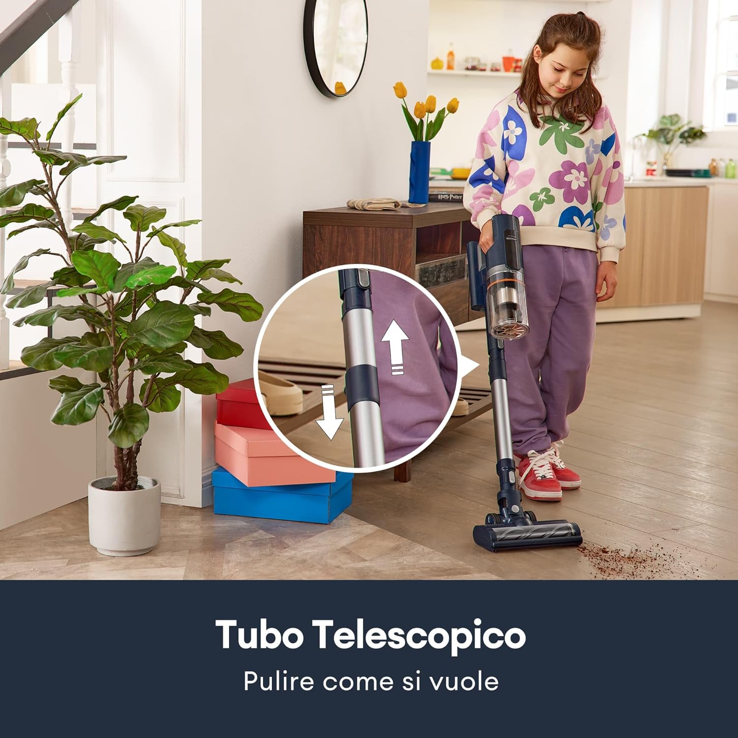 Ultenic FS1 Aspirapolvere Senza Fili, 30000Pa, 450W, Autonomia 60 Min, Svuotamento Automatico, Scopa Elettrica, 660 ml, Filtrazione a 5 Fasi, Modalità Turbo, Adattamento Multi-Accessori Ultenic FS1 Aspirapolvere Senza Fili, 30000Pa, 450W, Autonomia 60 Min, Svuotamento Automatico, Scopa Elettrica, 660 ml, Filtrazione a 5 Fasi, Modalità Turbo, Adattamento Multi-Accessori