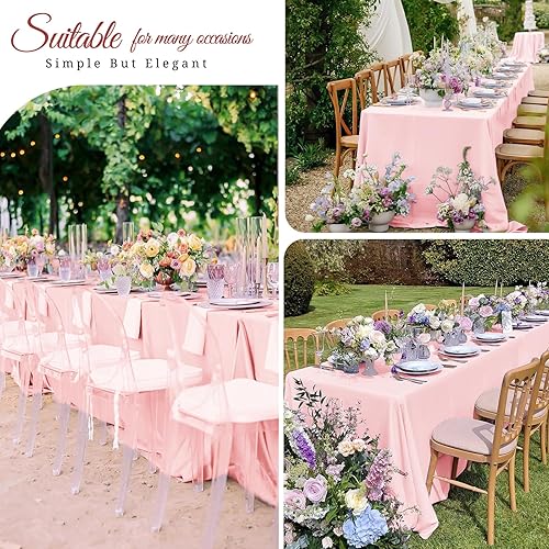 Miniatura 212 de Paquete de 4 manteles redondos blancos de 120 pulgadas – Mantel circular de poliéster para mesa redonda, resistente a las manchas y a las arrugas