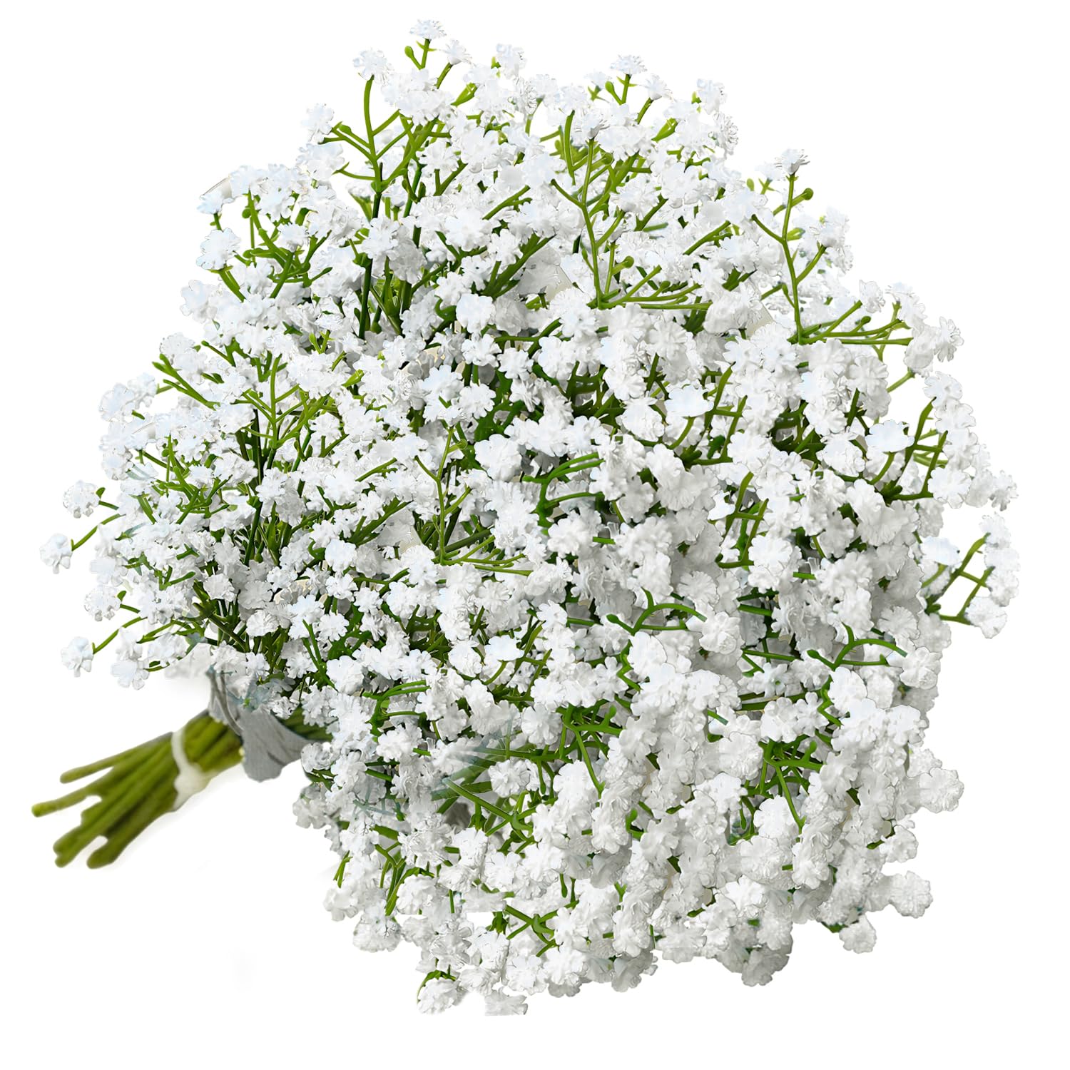HIVTE 10 Pcs White Artificial Baby's Breath Flowers, Realistic Gypsophila Bouquet for Home Decor, Wedding Party DIY, Fake Floral Arrangement for Vase