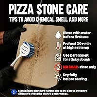 Vista 7 de KitchenStar - Piedra para pizza de 15x12 pulgadas para horno y barbacoa con asas, rectangular, de 5/8" de espesor - Cordierita natural, resistente a