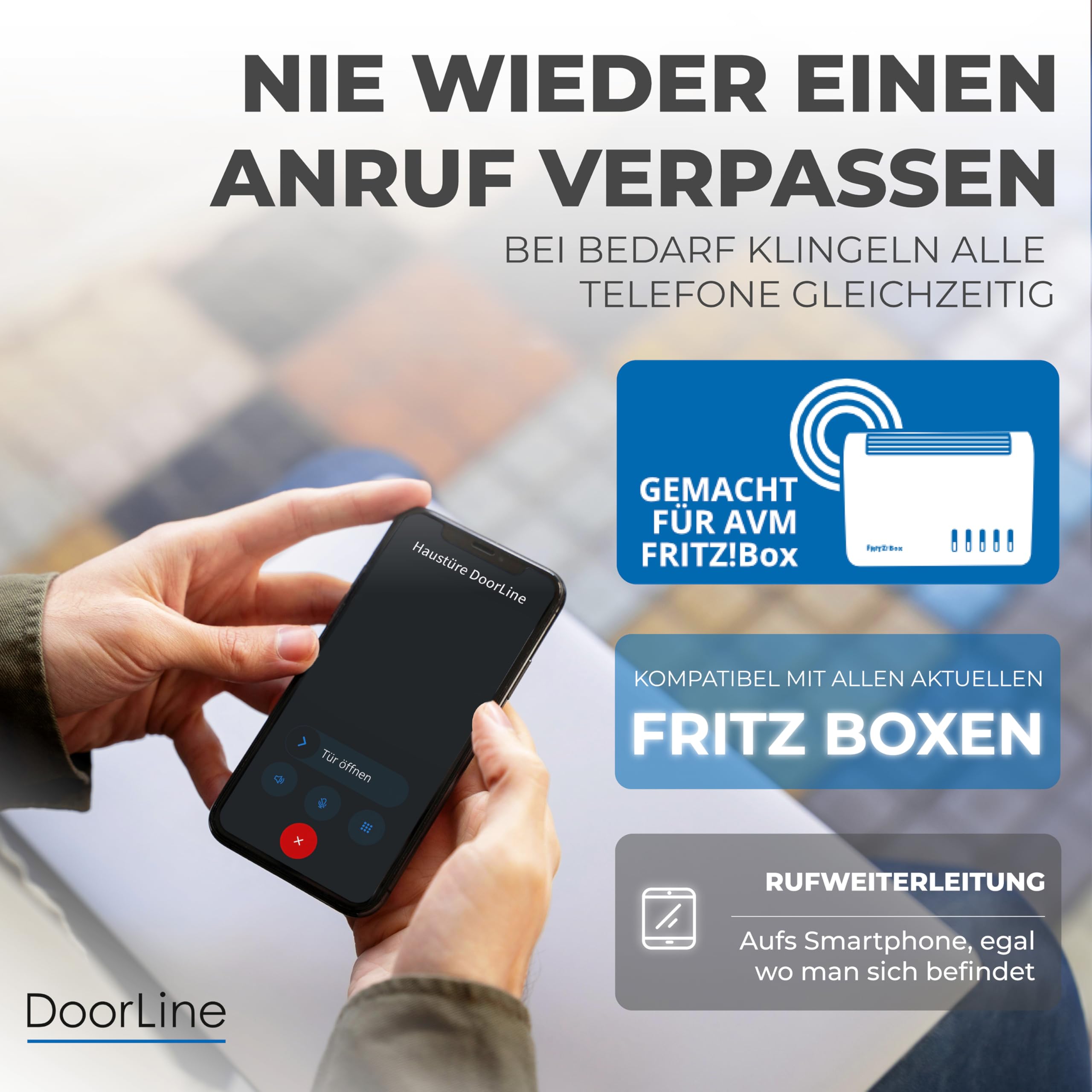 Slim DECT Farbe: Anthrazit von Telegärtner Elektronik l Clevere Türstation l per Knopfdruck mit der AVM FRITZ!Box zur Tür-Sprechanlage gekoppelt l erweiterbar zur Video-Sprechanlage I