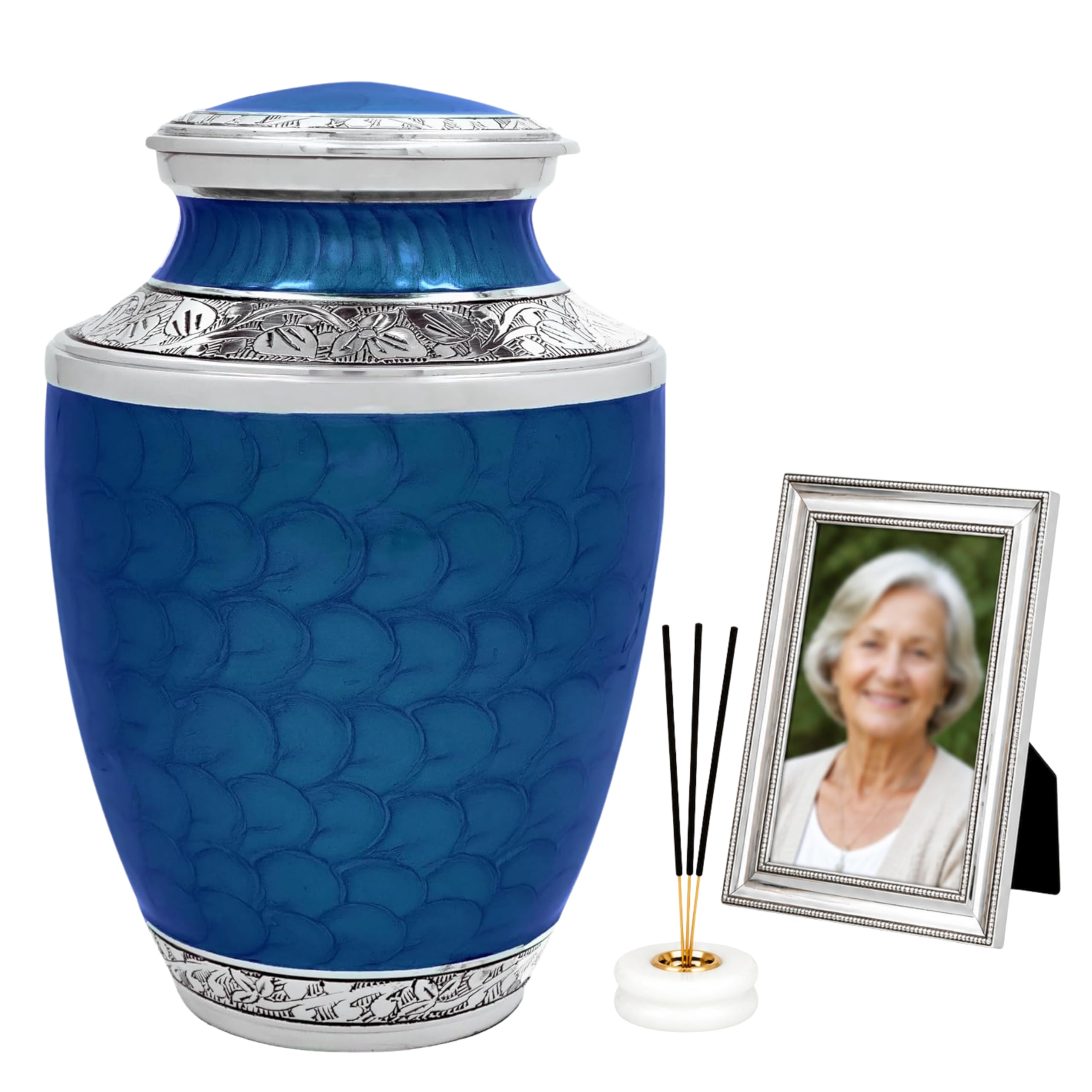 CLEENTABLE Memorials Cremation Urns for Adult - Adult Funeral Urn Handcrafted - Handcrafted Cremation Urn, Large Burial Urns for Ashes Adult - Azure Dragon