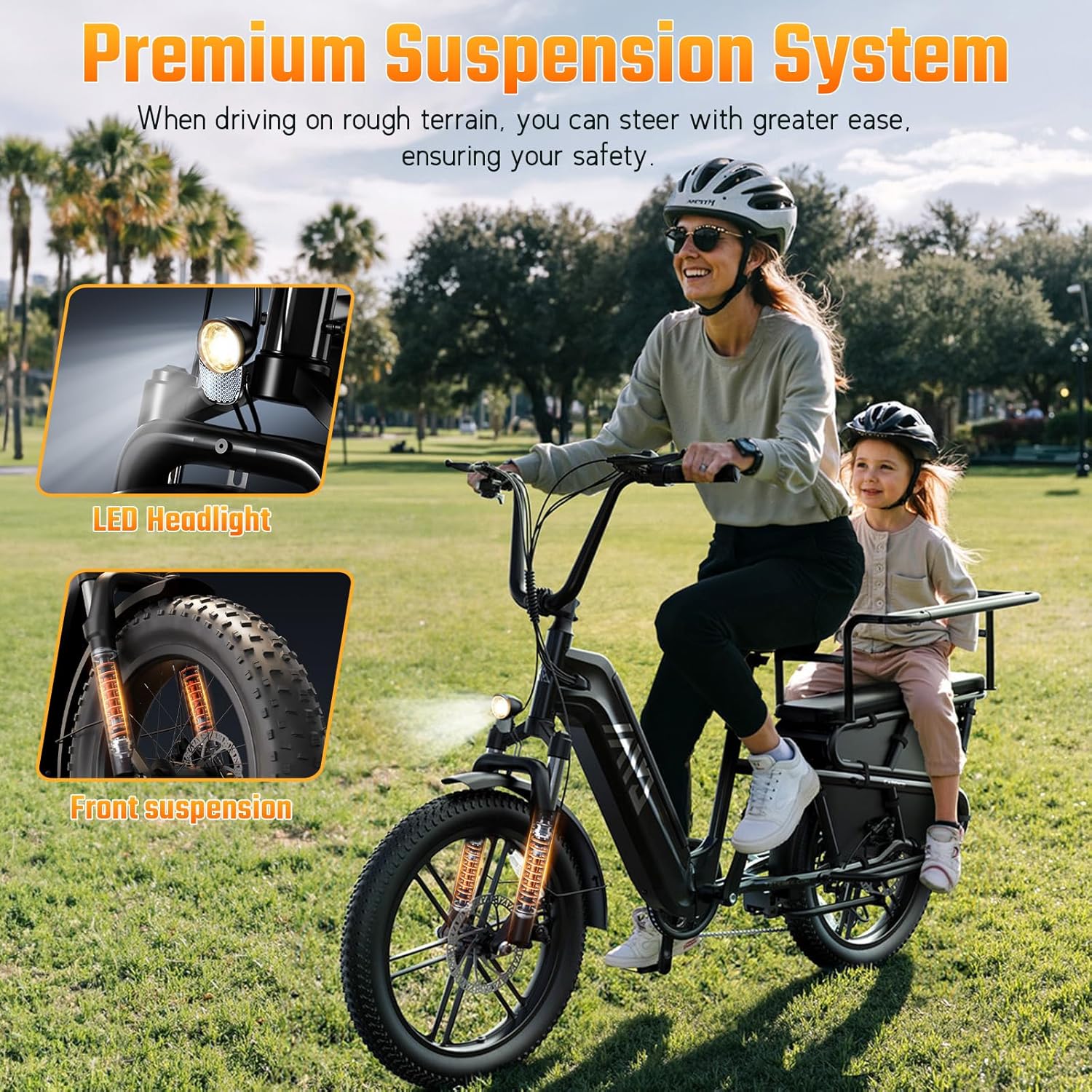 TS TST GRP LLC Bike for Adults, 1500W Peak Ebike, 48V 15AH Waterproof Removable Battery, 7 Speed, 30 MPH Max, 20" Electric Off-Road Bike,UL 2849 Certification