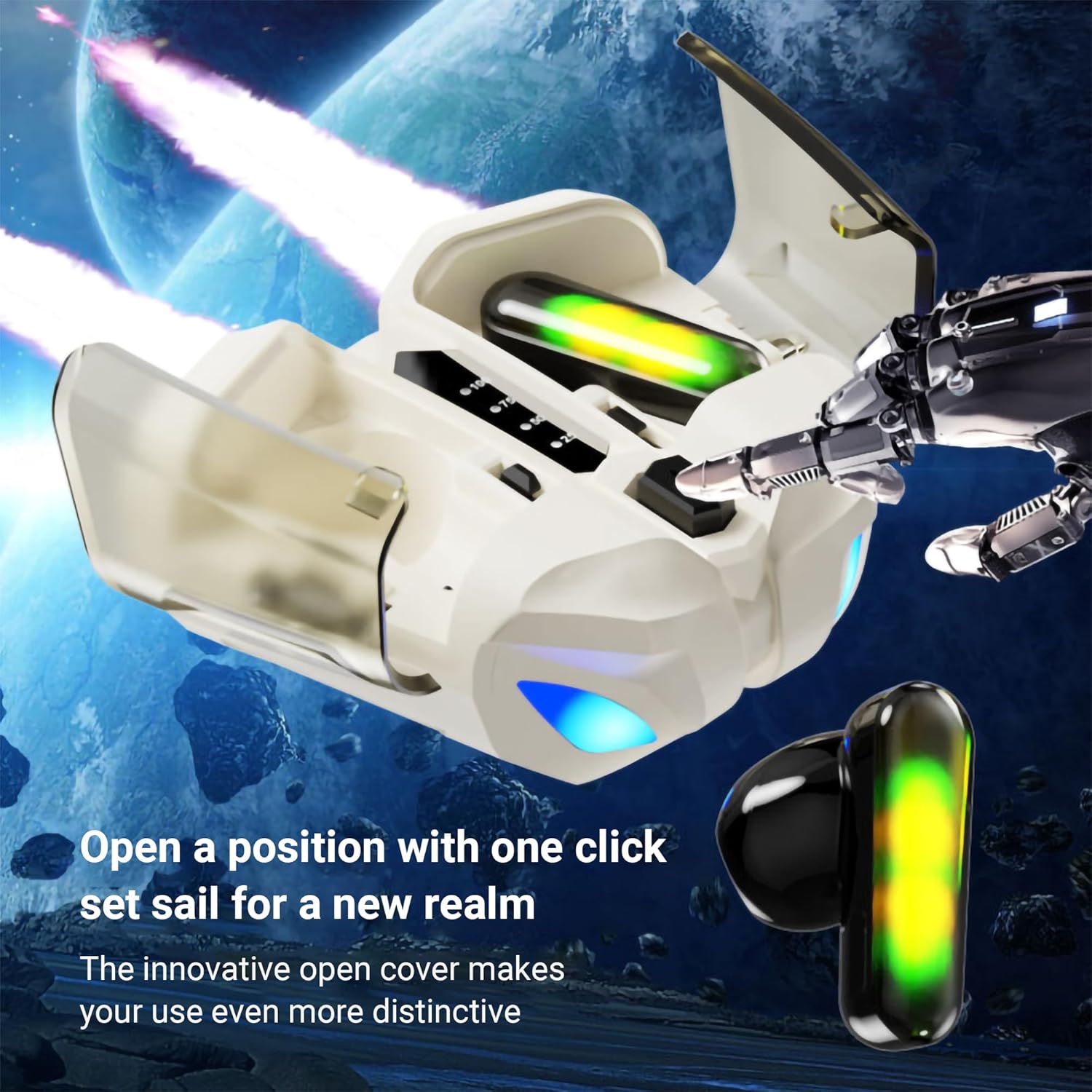 K75 Earbuds Wireless Bluetooth 5.3 Stereo in-Ear Headphones, ENC - Gaming Earbud, Waterproof IPX-4 Play Time 4-5 Hours, Stereo Earbuds for iPhoneAndroidTabletLaptop - Image 4