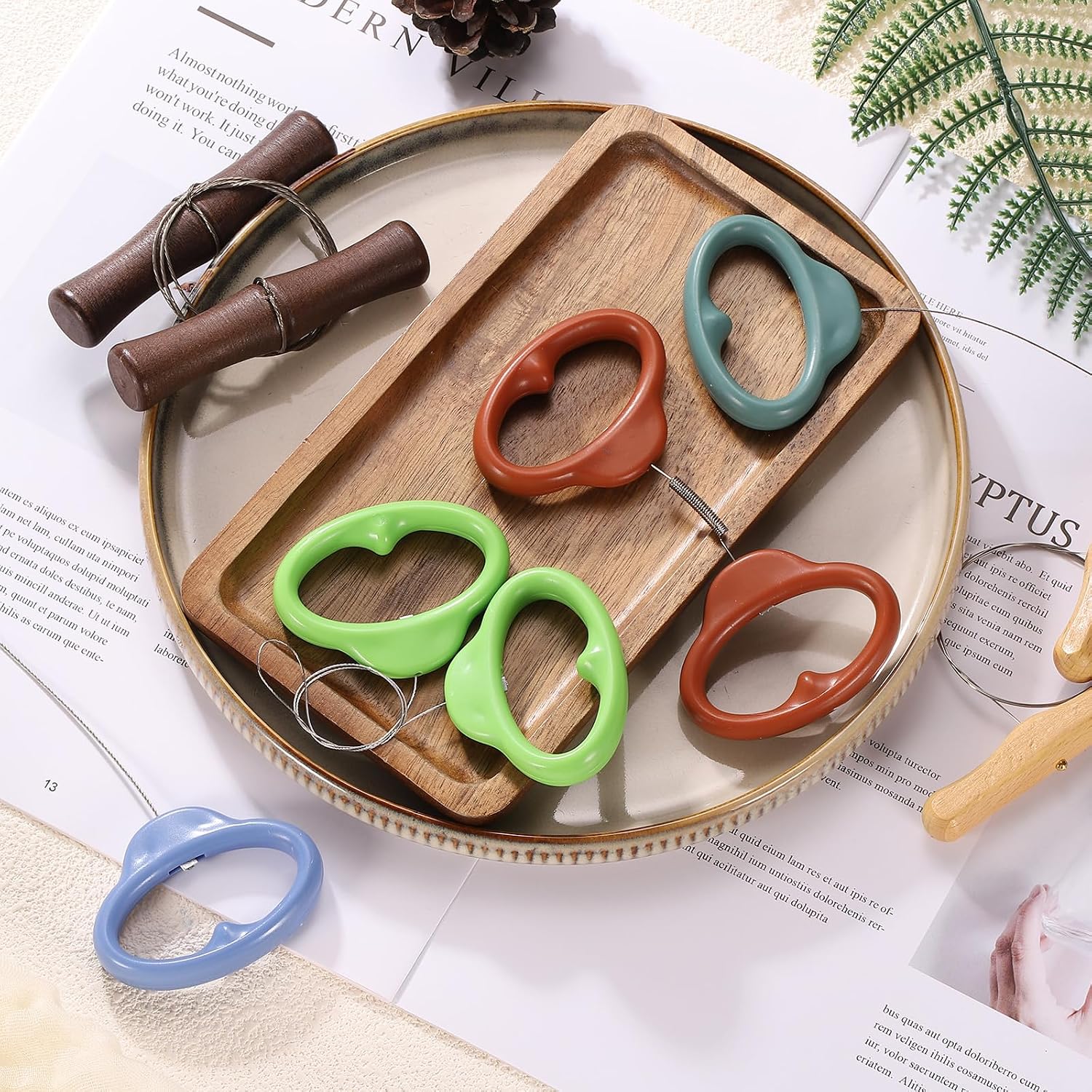 HARFINGTON Pottery Wire Tool 21.26" Standard Clay Wire Cutter Cutting Pottery Tools with Plastic Handle for Clay Cutting Sculpting Cheese Dough Tools, Black Brown