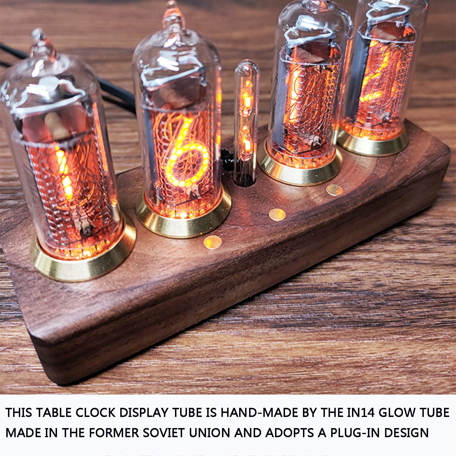 Spersonalizowane prezenty, Nixie Tube Clock, Retro Nixie zegarek Bluetooth, 10 poziomów jasności regulowanych Nixie R, zegarek męski czarny orzech włoski, mme, kreatywny