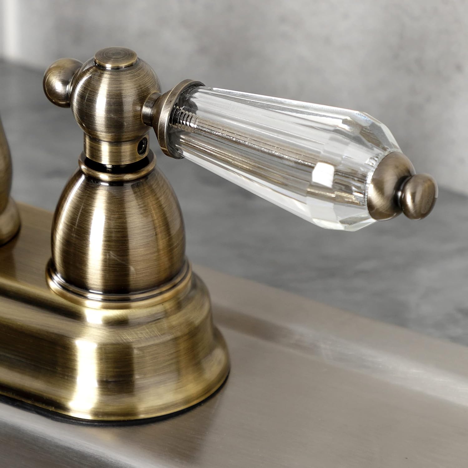 Kingston Brass KB1493WLL Wilshire Two-Handle 2-Hole Deck Mount Bar Faucet in Antique Brass