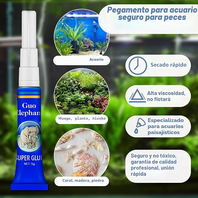 Foto 5 de 6 de Pegamento para acuario, 2 unidades, pegamento de coral, con pinzas