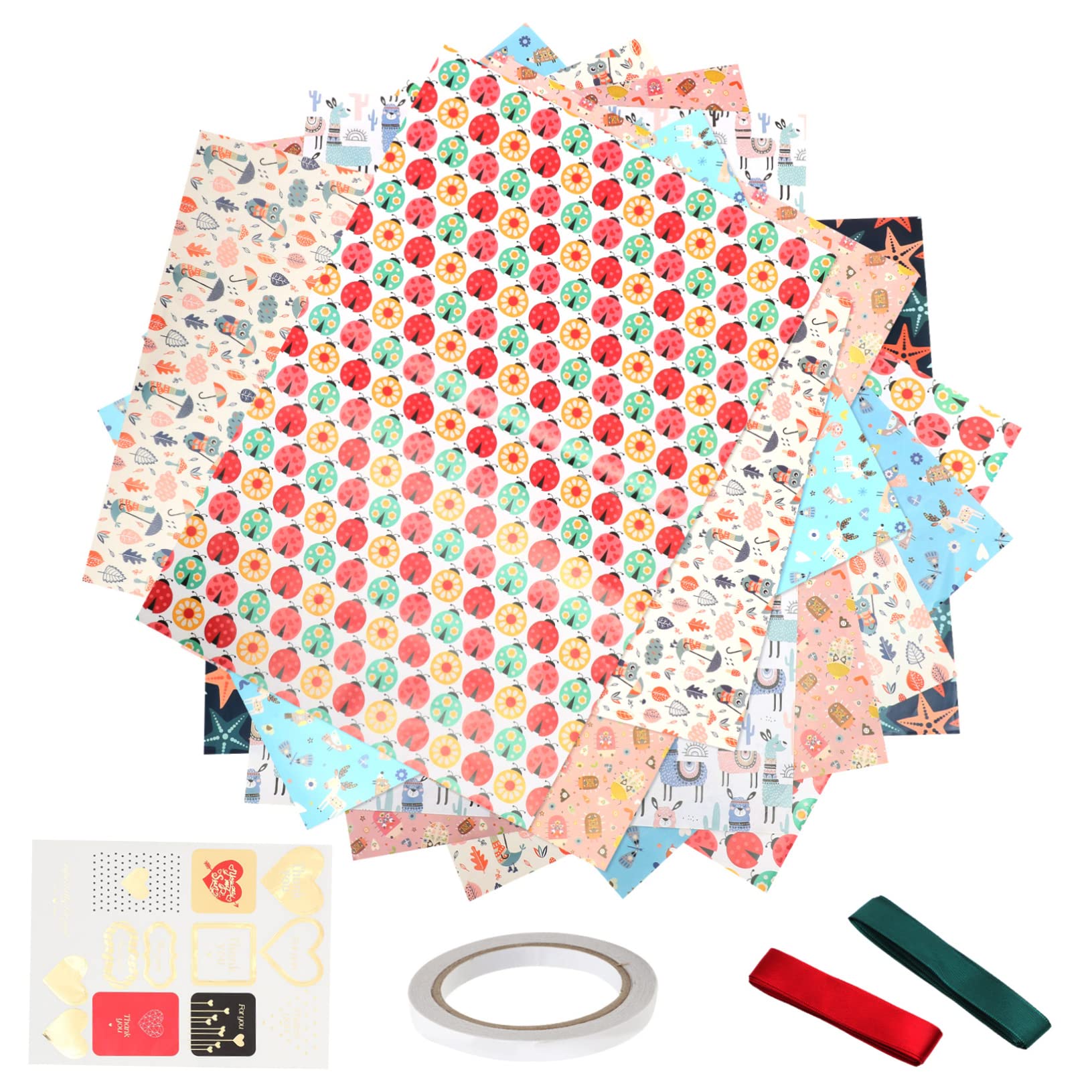 minkissy 3sätze Blumen Geschenkpapier Mit Schleifenbox Mehrzweck Einwickelpapier Für Partys Bastelprojekte Für Geburtstage Shower Deko