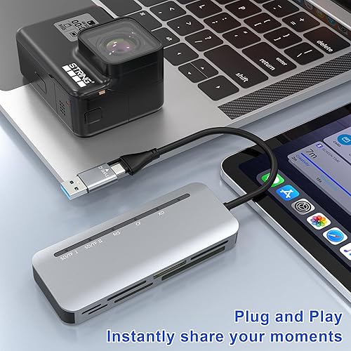 Miniatura 8 de Memory Stick Pro Duo Adaptador USB C USB A, Lector de tarjetas de cámara 7 en 2 para SD SDXC SDHCTFCFXDSony Memory Stick Pro Duo con adaptador USB C