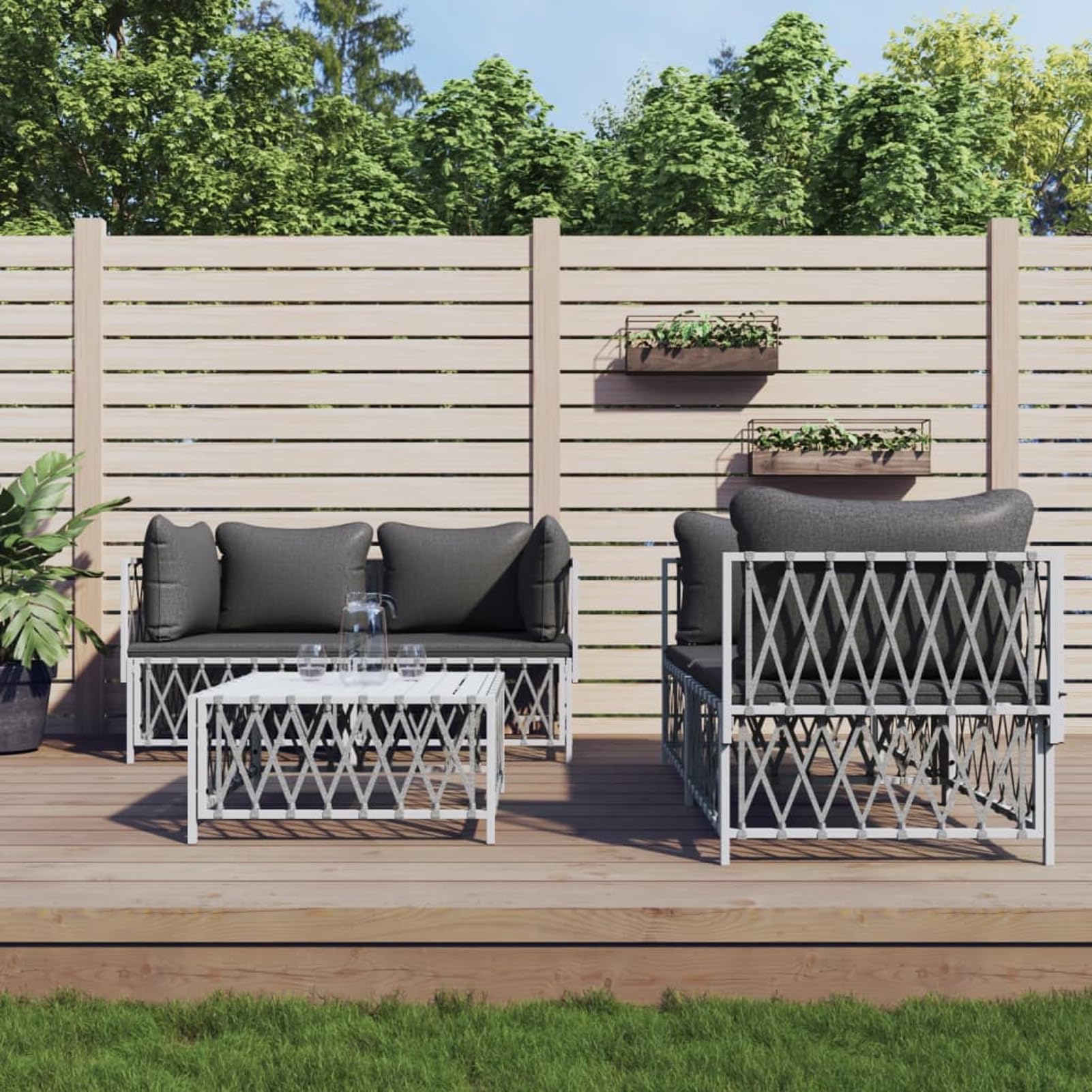 Salon de jardin 5 pièces Homgoday pour remplacer vos bains de soleil inconfortables