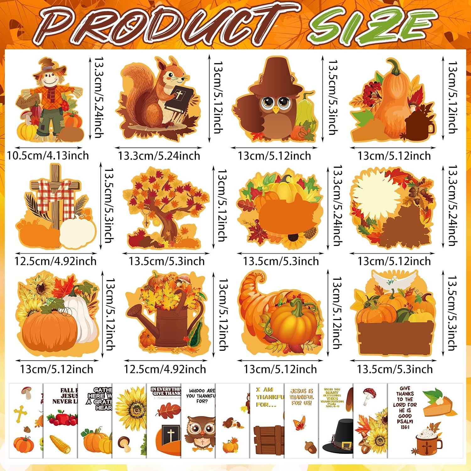 Jetec 36 Pcs Fall Thanksgiving Religious Crafts Autumn Harvest Pumpkin image 3