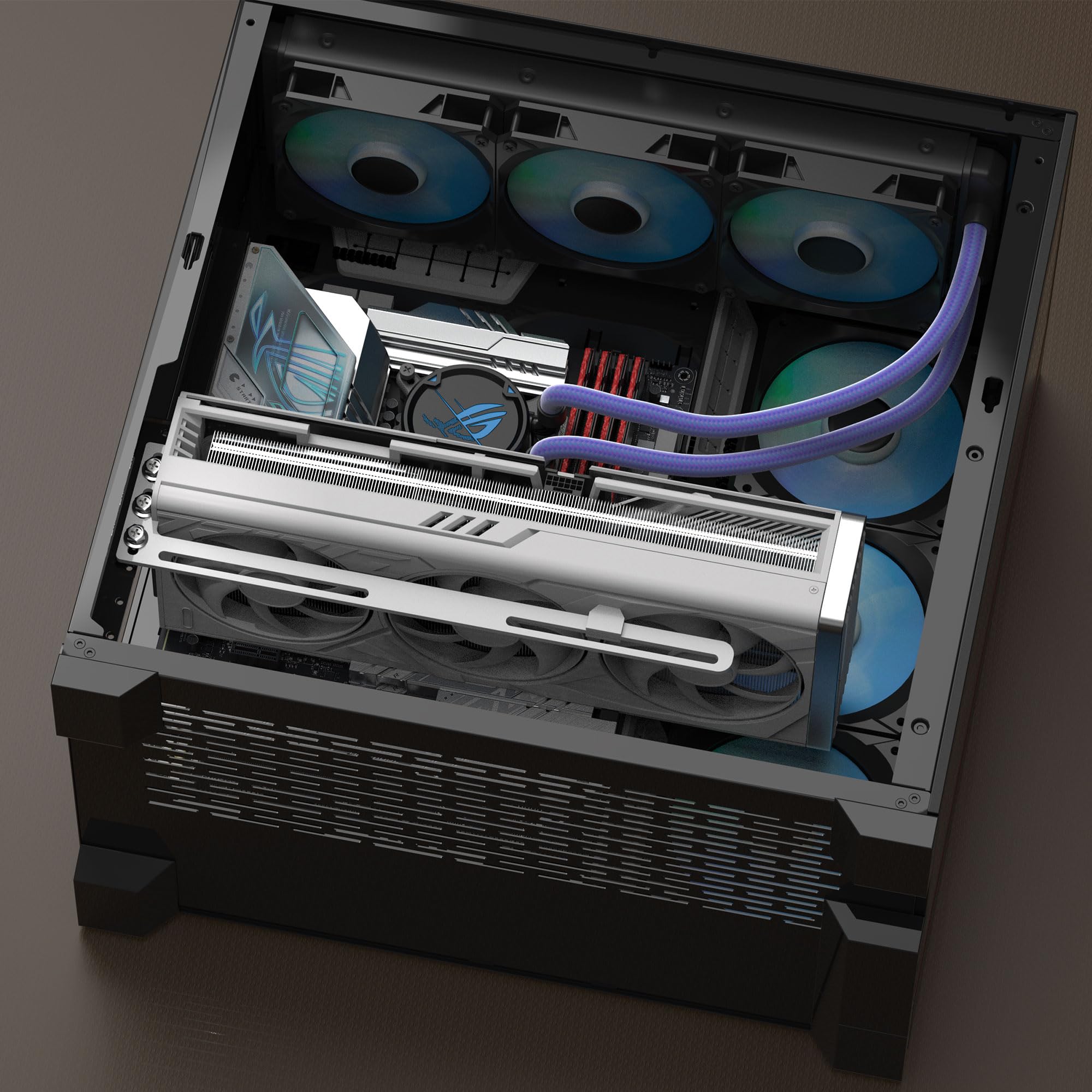 Staffa di supporto GPU, supporto per scheda grafica, supporto regolabile per scheda video (bianco)
