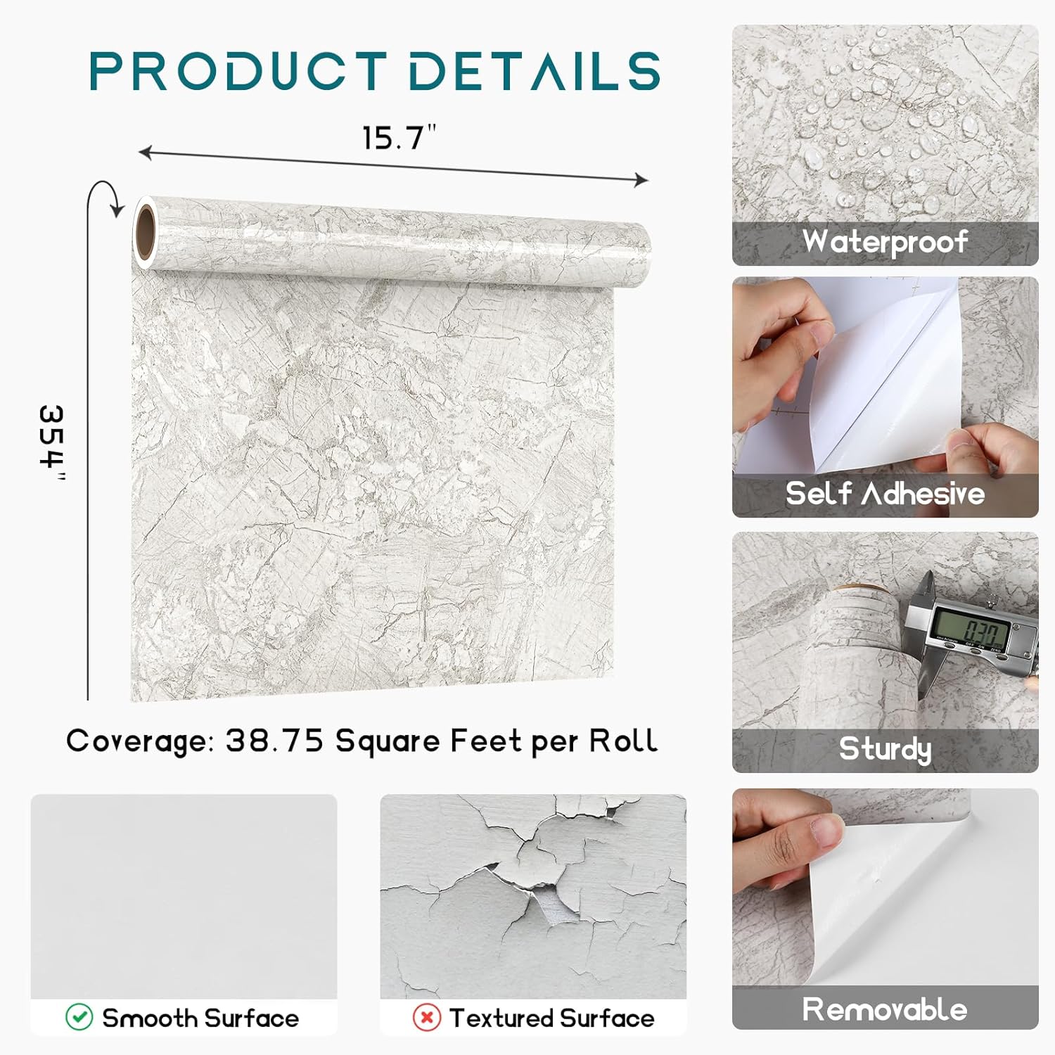 VEELIKE Glossy Beige Grey Marble Countertop Contact Paper Kitchen Peel and Stick Countertops Waterproof Marble Contact Paper 15.7''x354'' Adhesive Vinyl Laminate Countertop Sheet for Bathroom Walls