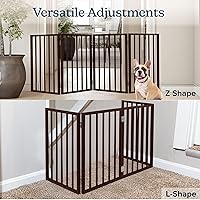Vista 6 de Puerta para Mascotas - Valla Plegable para Perros de 4 Paneles para Interiores para Escaleras, Pasillos o Entradas - Puertas para Perros Marrón