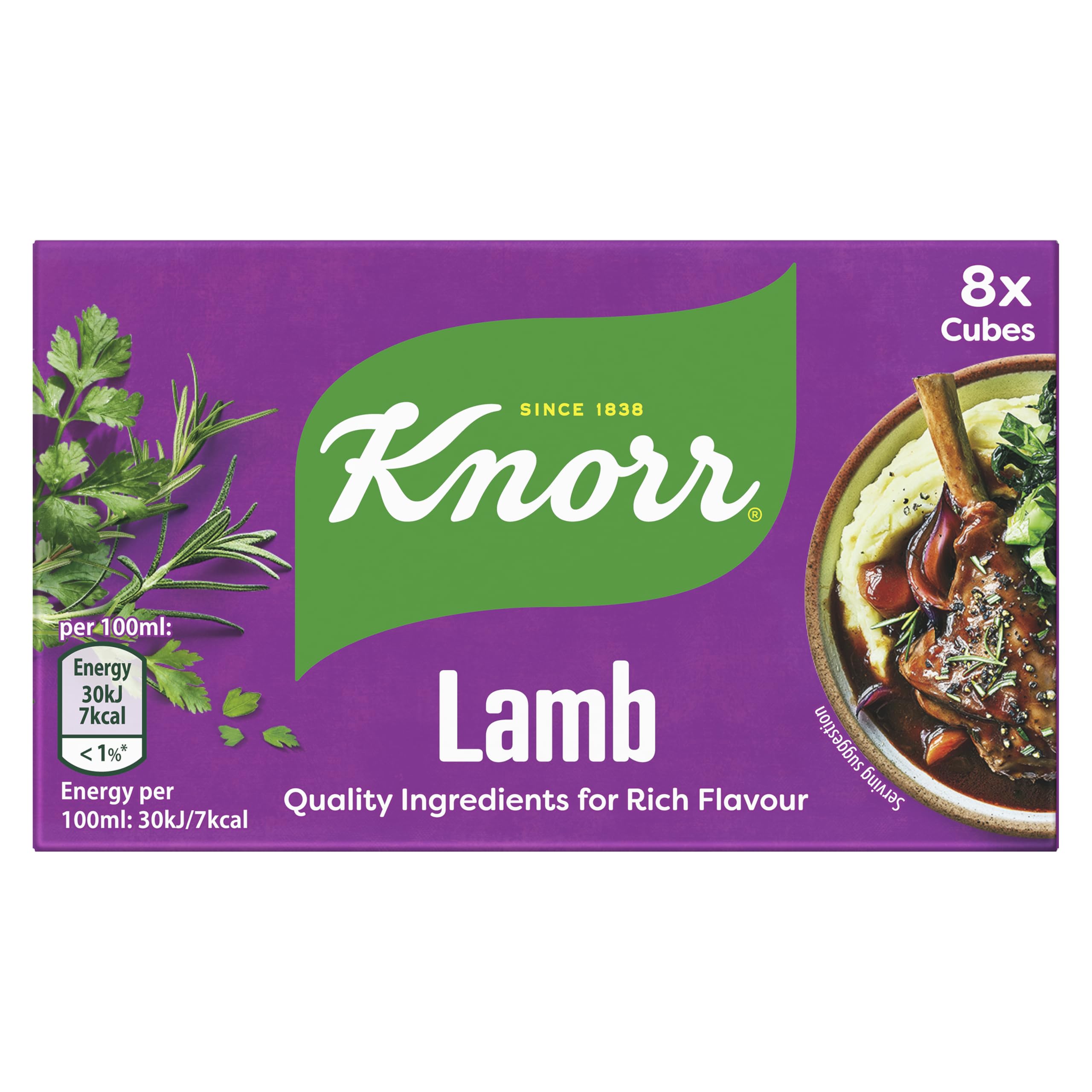 Knorr Lamb Stock Cubes Adds Rich Flavour to Your Dishes Gluten-free Lamb Stock 8x 10 g
